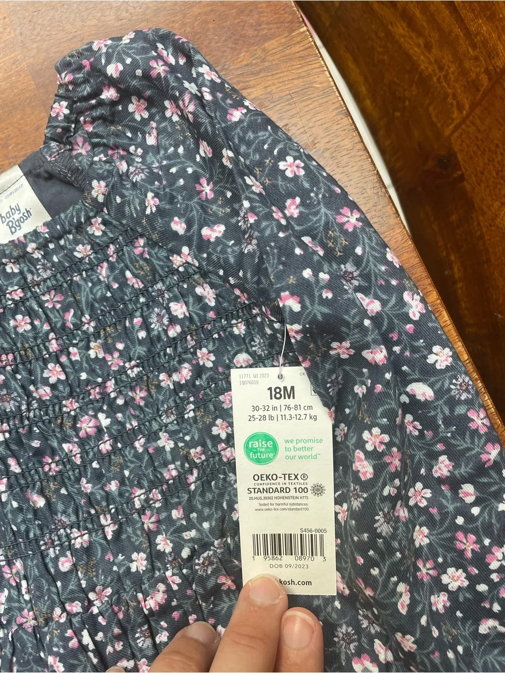 Oshkosh b’gosh floral long sleeve dress size 18 months nwt